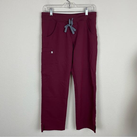 Figs Maroon Pull On Medical Scrubs Pants Small - Picture 1 of 8